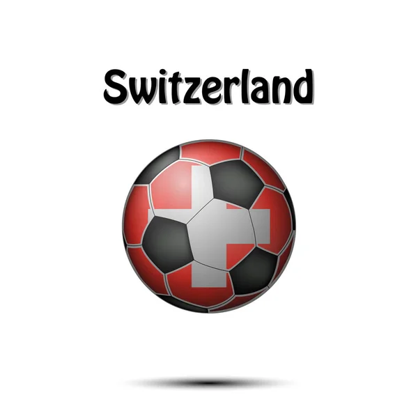 Pelota Fútbol Pintado Los Colores Bandera Suiza Ilustración Vectorial — Archivo Imágenes Vectoriales