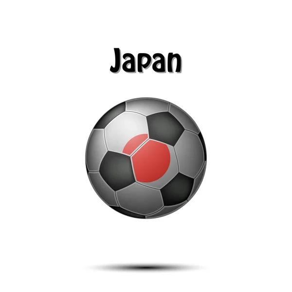 Pelota Fútbol Pintado Los Colores Bandera Japón Ilustración Vectorial — Archivo Imágenes Vectoriales
