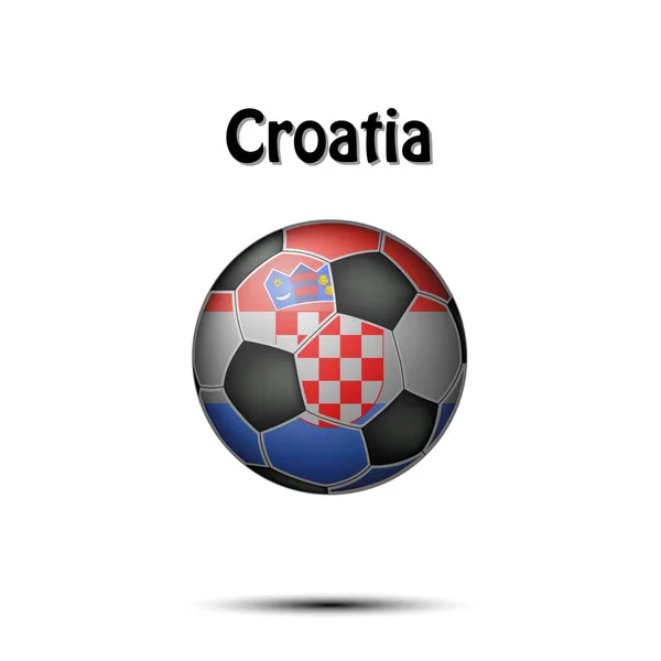 Voetbal Geschilderd Kleuren Van Vlag Van Kroatië Vectorillustratie — Stockvector