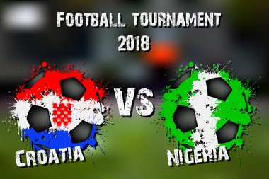 Futbol oyun Hırvatistan – Türkiye. Futbol Turnuvası maç 2018. Vektör çizim