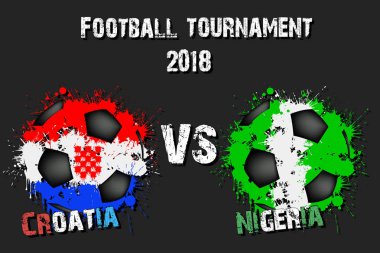 Futbol oyun Hırvatistan – Türkiye. Futbol Turnuvası maç 2018. Vektör çizim