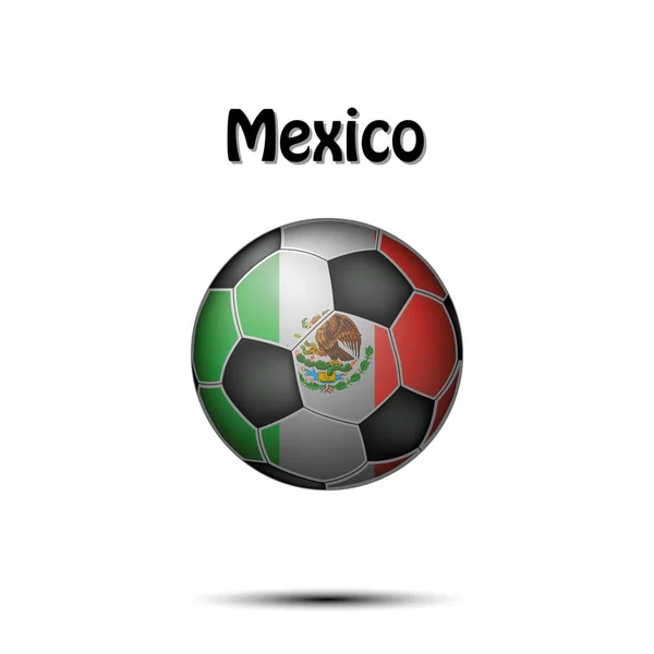 Pelota Fútbol Pintada Los Colores Bandera México Ilustración Vectorial — Archivo Imágenes Vectoriales