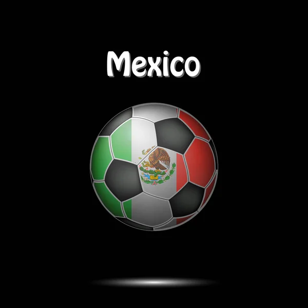 Ballon Football Peint Aux Couleurs Drapeau Mexicain Illustration Vectorielle — Image vectorielle