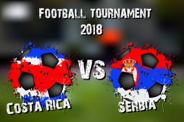 Futbol oyun Kosta Rika vs Sırbistan. Futbol Turnuvası maç 2018. Vektör çizim