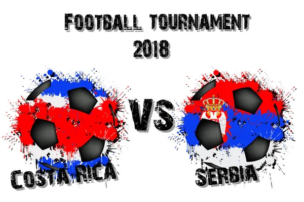 Futbol oyun Kosta Rika vs Sırbistan. Futbol Turnuvası maç 2018. Vektör çizim