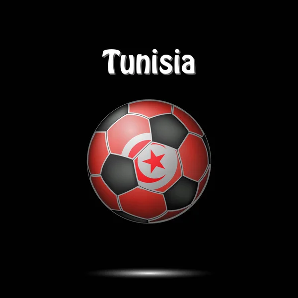 橄榄球在突尼斯旗子的颜色绘了 矢量插图 — 图库矢量图片