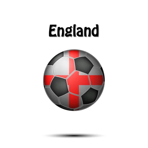 Pallone Calcio Dipinto Nei Colori Della Bandiera Inglese Illustrazione Vettoriale — Vettoriale Stock
