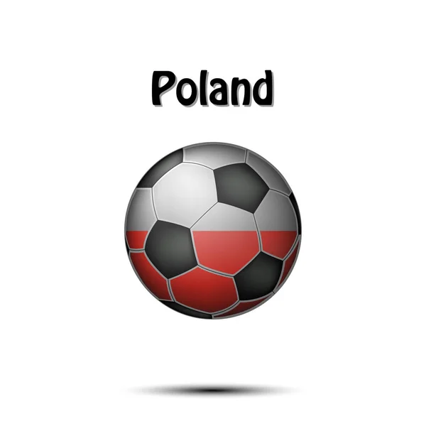 Pelota Fútbol Pintada Los Colores Bandera Polonia Ilustración Vectorial — Archivo Imágenes Vectoriales