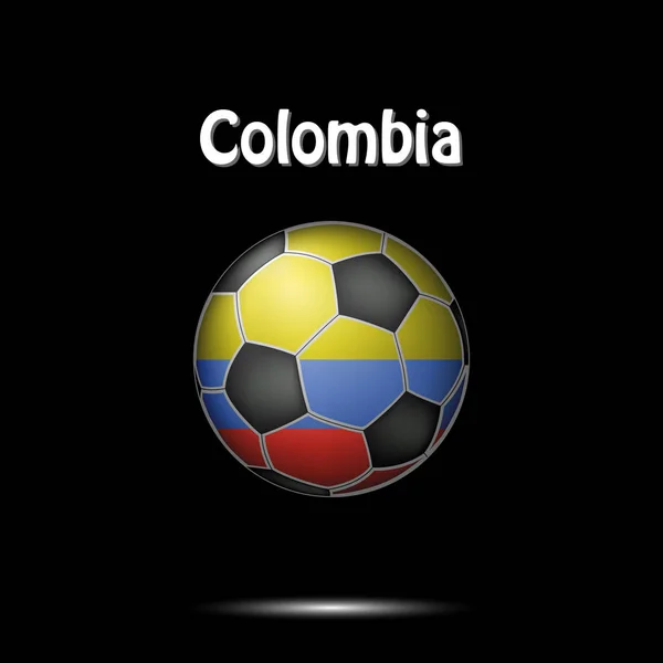 Ballon Football Peint Aux Couleurs Drapeau Colombien Illustration Vectorielle — Image vectorielle