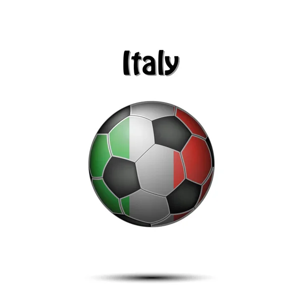 Voetbal Geschilderd Kleuren Van Vlag Van Italië Vectorillustratie — Stockvector