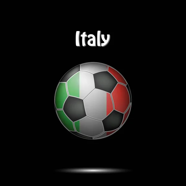 Pelota Fútbol Pintado Los Colores Bandera Italia Ilustración Vectorial — Vector de stock