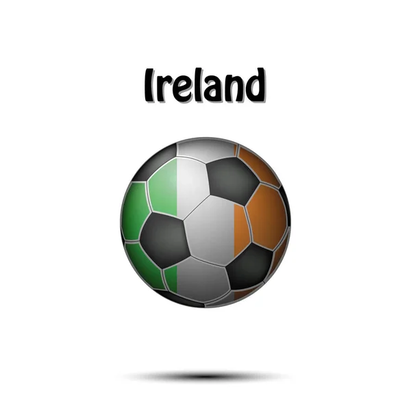 用爱尔兰国旗的颜色画的足球 矢量插图 — 图库矢量图片