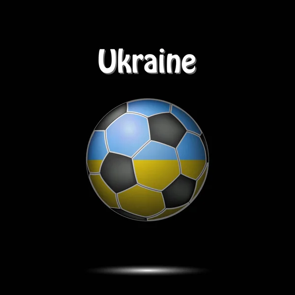 Futbol Topu Ukrayna Bayrağı Renklerde Boyanmış Vektör Çizim — Stok Vektör