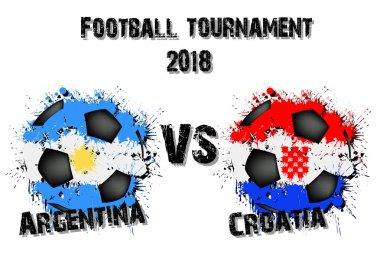 Futbol oyun Arjantin vs Hırvatistan. Futbol Turnuvası maç 2018. Vektör çizim