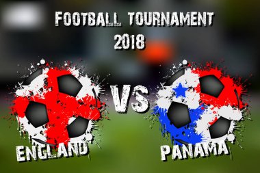 Futbol oyun İngiltere vs Panama. Futbol Turnuvası maç 2018. Vektör çizim