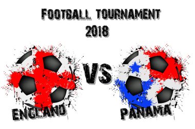 Futbol oyun İngiltere vs Panama. Futbol Turnuvası maç 2018. Vektör çizim