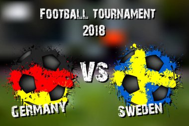 Futbol oyun Almanya vs İsveç. Futbol Turnuvası maç 2018. Vektör çizim