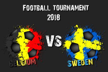 Futbol oyun Almanya vs İsveç. Futbol Turnuvası maç 2018. Vektör çizim