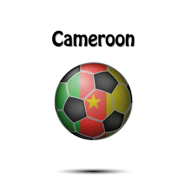 橄榄球在喀麦隆旗子的颜色绘了 矢量插图 — 图库矢量图片