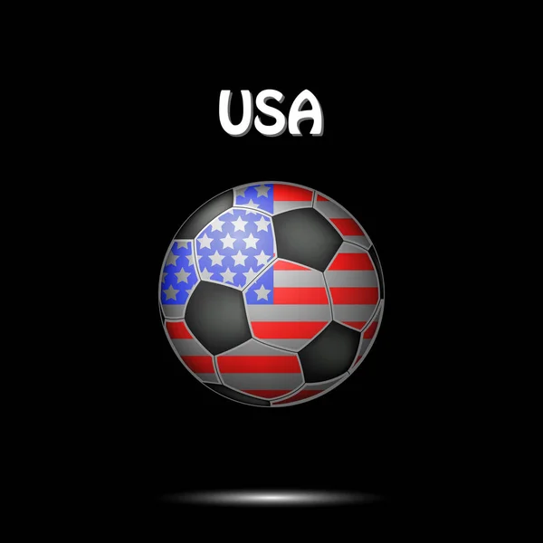 Piłka Nożna Pomalowane Kolorach Flagi Usa Ilustracja Wektorowa — Wektor stockowy