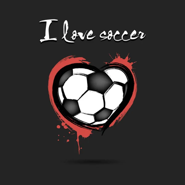 J'aime Le Football, Coeur Avec Ballon De Soccer Intérieur Design  Illustration Clip Art Libres De Droits, Svg, Vecteurs Et Illustration.  Image 18323980