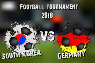 Futbol oyun rakip Almanya. Futbol Turnuvası maç 2018. Vektör çizim