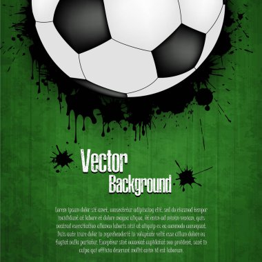 Futbol topu arka plan. Yeşil arka plan üzerinde futbol topu ve metin alan futbol afiş. Vektör çizim