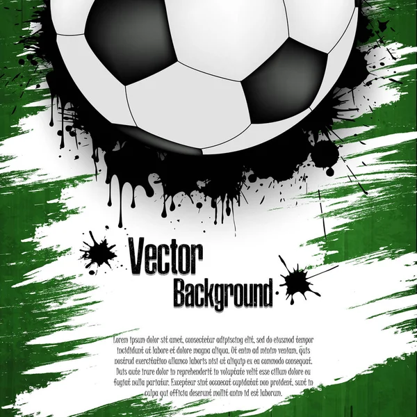 Futbol topu arka plan. Yeşil arka plan üzerinde futbol topu ve metin alan futbol afiş. Vektör çizim