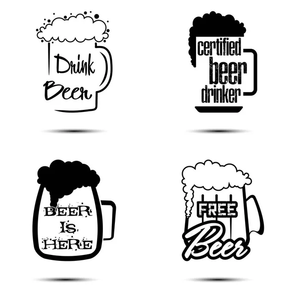 Ustaw projekt szablon logo piwa — Wektor stockowy