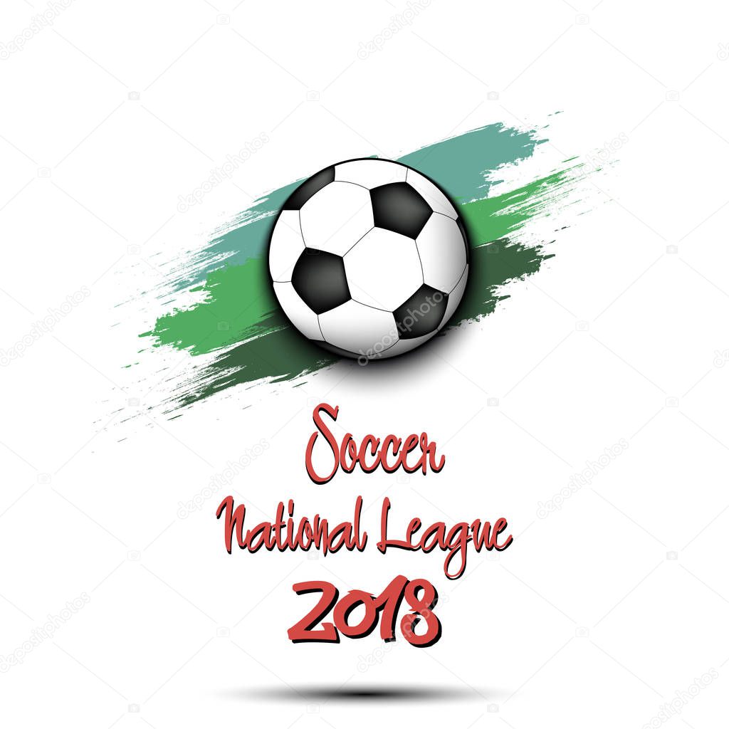 Soccer tournament 2018. Football logo template design. Vector illustration