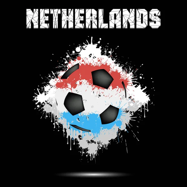 Pelota de fútbol en el color de Holanda — Vector de stock