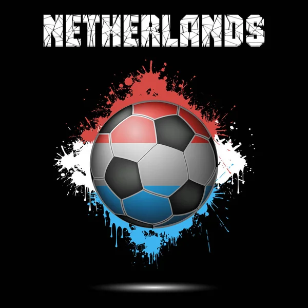 Voetbal in de kleur van Nederland — Stockvector