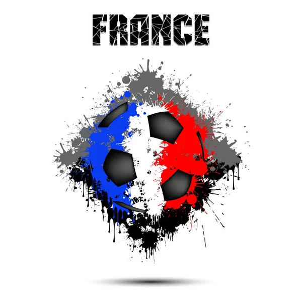 Pelota de fútbol en el color de Francia — Vector de stock