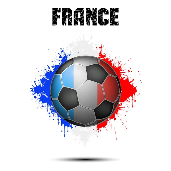 Pallone da calcio nel colore della Francia — Vettoriale Stock