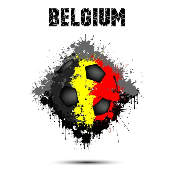 Ballon de football de la couleur de la Belgique — Image vectorielle