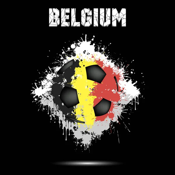 Bola sepak bola dalam warna Belgia - Stok Vektor
