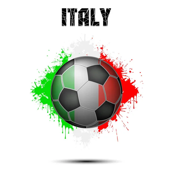 Voetbal in de kleur van Italië — Stockvector