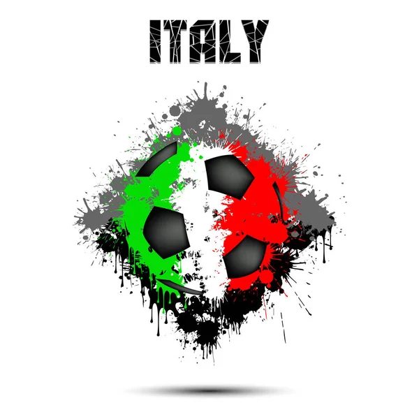 Μπάλα ποδοσφαίρου στο χρώμα της Ιταλίας — Διανυσματικό Αρχείο
