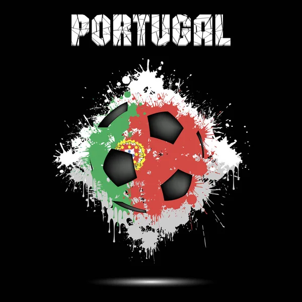 Fußball in der Farbe Portugals — Stockvektor