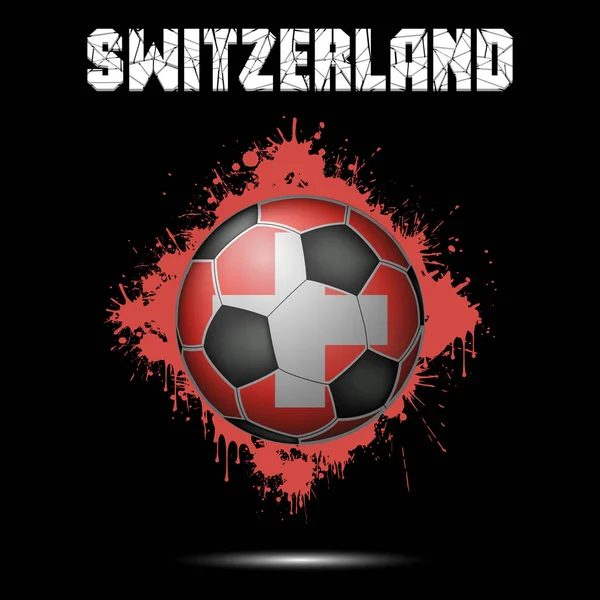 Ballon de football de la couleur de la Suisse — Image vectorielle