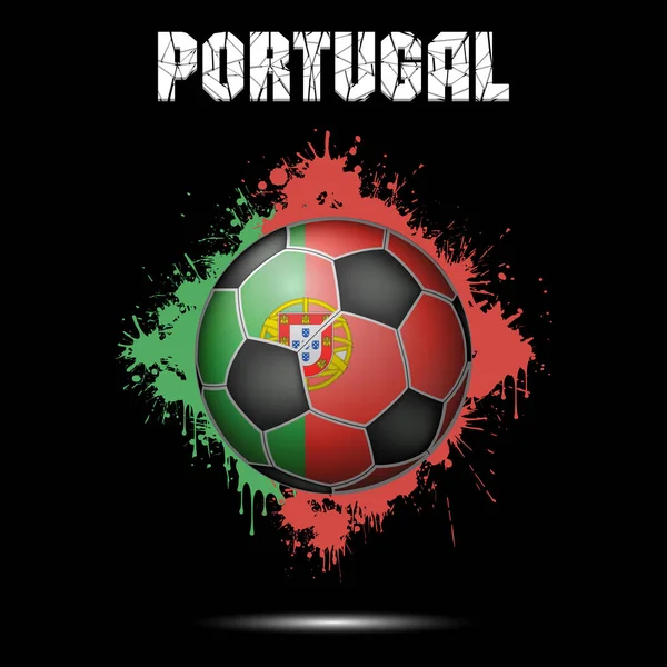 Soccer ball in the color of Portugal — Stock Vector