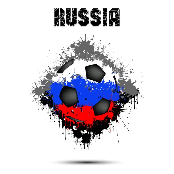 Pelota de fútbol en el color de Rusia — Vector de stock