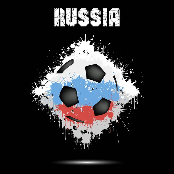 Pelota de fútbol en el color de Rusia — Vector de stock