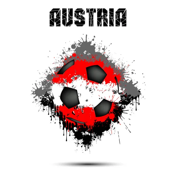 Soccer ball in the color of Austria — Stock Vector