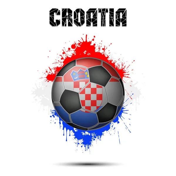 Футбольный мяч в цвете Хорватии — стоковый вектор