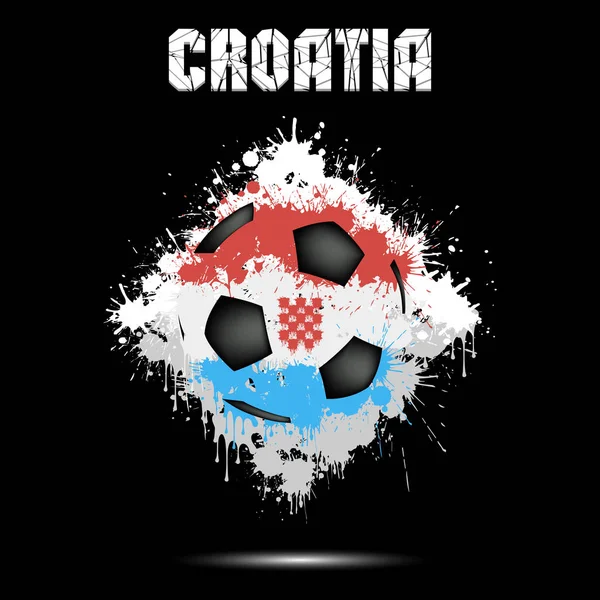 크로아티아의 색상에 축구공 — 스톡 벡터