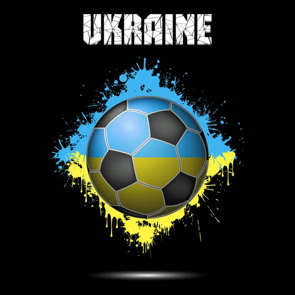 Fußball in der Farbe der Ukraine — Stockvektor