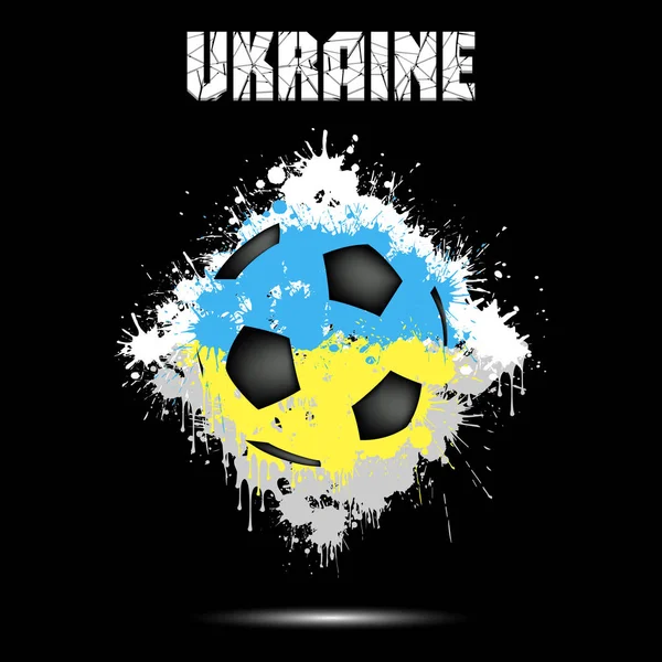 Fotbalový míč v barvách Ukrajiny — Stockový vektor