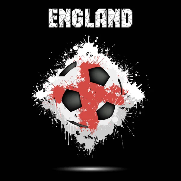 Soccer ball in the color of England — Stock Vector