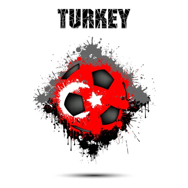 Bola de futebol na cor da Turquia —  Vetores de Stock